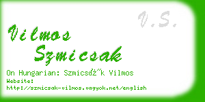 vilmos szmicsak business card